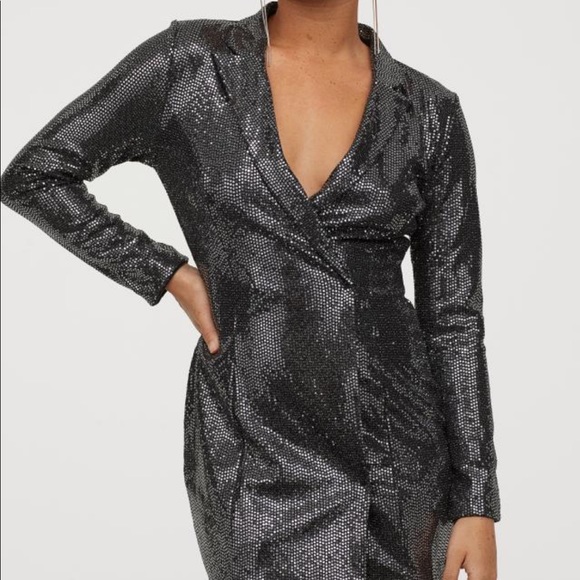 h&m sequin blazer